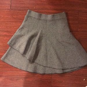 Zara Gray Asymmetrical Ruffle Skirt XS